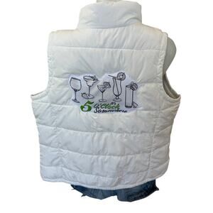 5 O'clock Somewhere Puffer Vest MEDIUM White Festival Unique Tailgate Parrothead